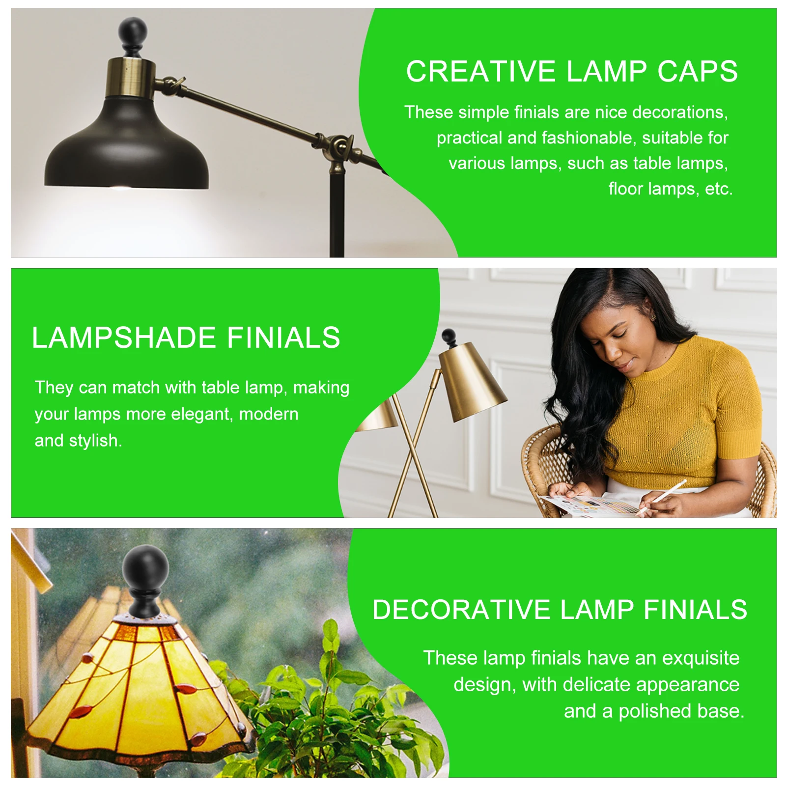 

4 шт., колпачки для лампы, ручка для настольного напольного светильника, декоративная лампа, верхнее украшение, прочный, безопасный держатель абажура, простая установка