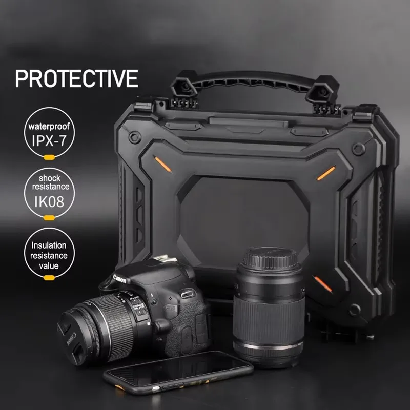 Durable Waterproof Hard Case for Secure Storage of Tactical Equipment, Cameras, Pistols, and Hunting Accessories
