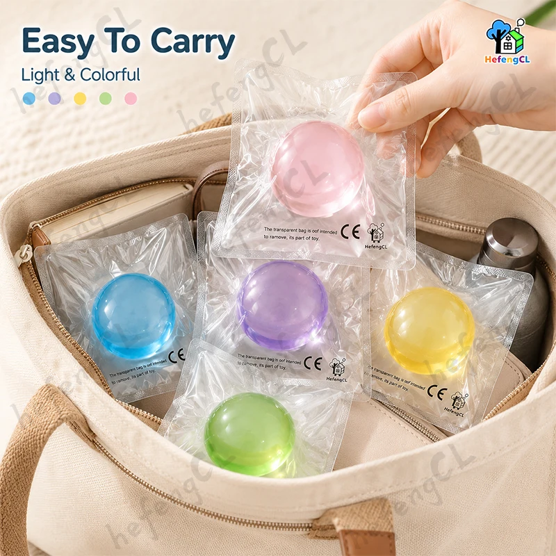 HefengCL Transparent Round TPR Squeeze Toy, Lightweight Sensory Fidget Toy for Adults & Kids, Great for Gifts & Daily Use