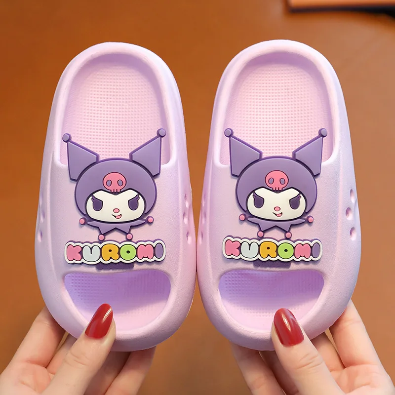 

Non-Slip Soft Kawaii Sanrioed Cinnamoroll Kids Summer Cave Hole Sandals Boys Girls Anime Kuromi Garden Beach Slippers Gifts