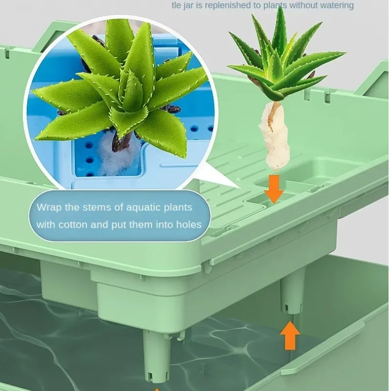 

Swim Bask Turtles Ecological with Drainage Tank Reptile Habitats Plastic Transparency Turtle Tank House with Areas To Breed Feed