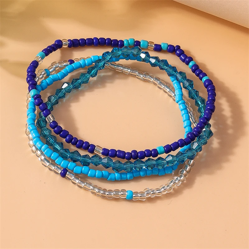 4 teile/satz böhmische handgemachte bunte perlen armbänder für frauen elastische perlen armbänder mädchen party holdiay schmuck dekoration – Detail 7