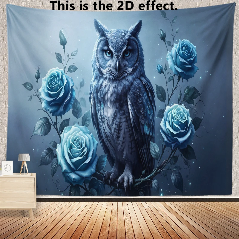 Gothic Owl Rose Tapestry Background Cloth Hanging Cloth Bedroom Bedside Decorative Wall Cloth Dormitory Tapestry