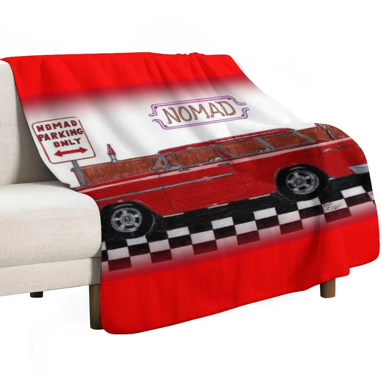Hot Rods // Nomad Parking Only Throw Blanket Picnic funny gift for babies Loose decorative Tourist Blankets
