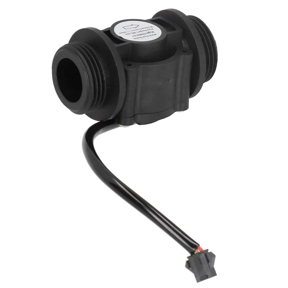 High Efficiency Plastic Water Flow Sensor Black Durable Water Flow Counter Flow Measuring Device Liquid Monitoring System