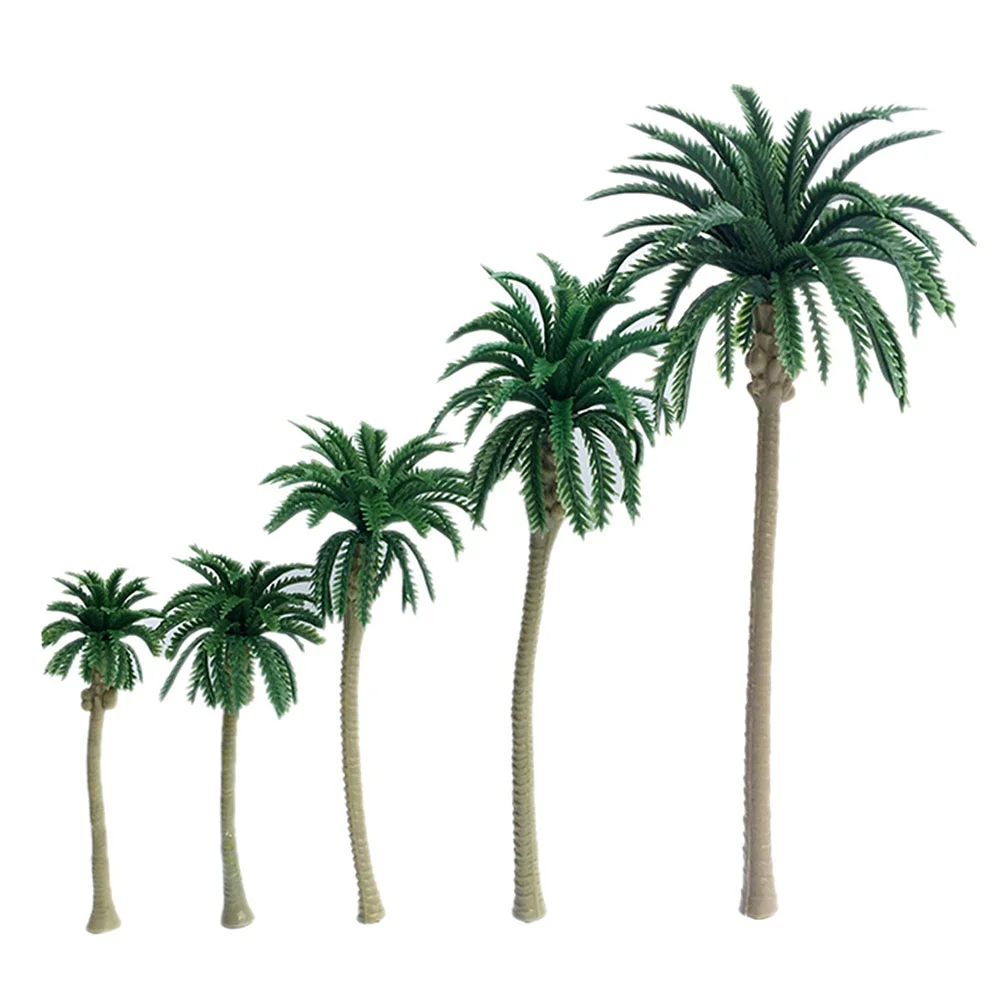 

10 PCS/Set Palm Tree Centerpieces for Tables Small Artificial Plants Landscape Model Train Sand Green Tool