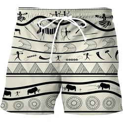 Pantalones cortos de playa con estampado Digital 3D para hombre, ropa informal holgada con cordón, secado rápido, bañadores de hielo fresco, novedad de verano