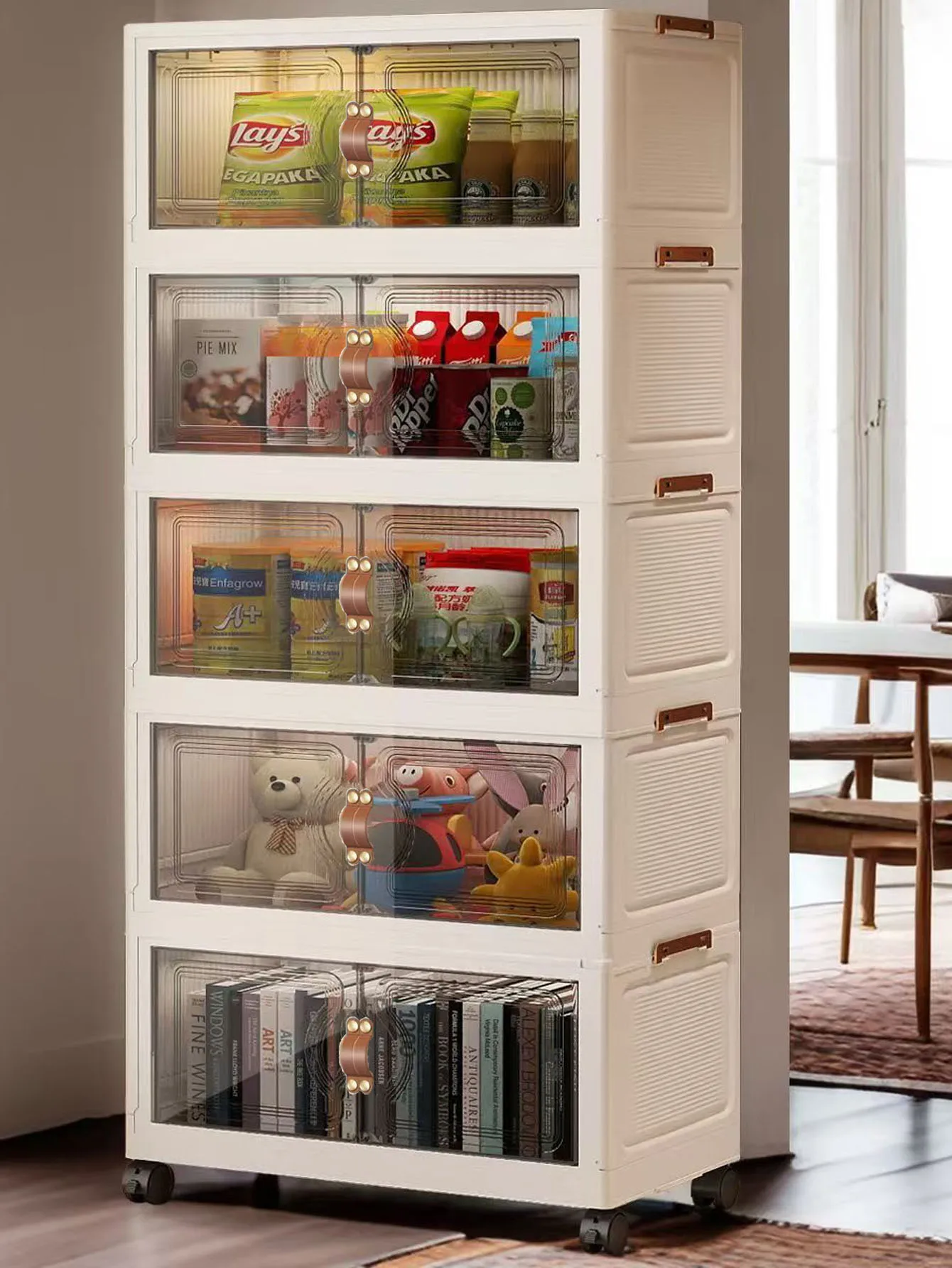 Armario de almacenamiento para niños, armario plegable para dormitorio, sala de estar, armario Simple de gran capacidad para bebé, organizador multifuncional