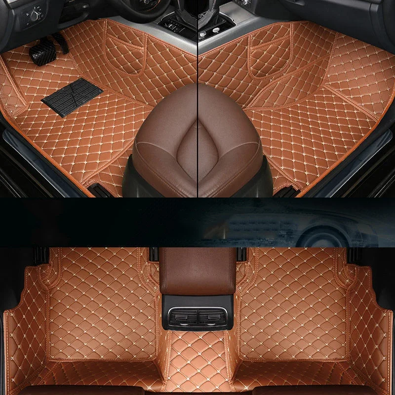 New Side Storage Bag With Customized Leather Car Floor Mat For LAND ROVER Discovery Range Rover Sport (7seat)  Auto Parts