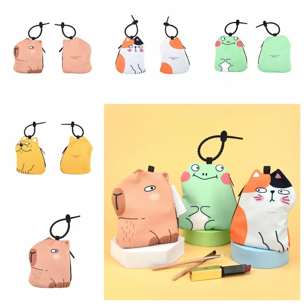 Cosmetic Organizer Single Layer Capybara Earphone Pouch Dog Frog Capybara Makeup Bag Portable Cartoon Cute Storage Bags Student