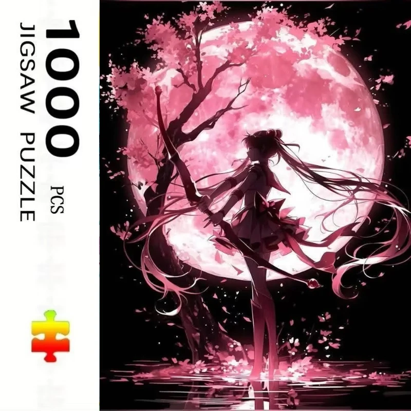 500/1000/1200/2000 PCS Demon Sailor Moon Silhouette Anime Puzzle Creative Puzzle Jigsaw Birthday Gifts Home Decoration