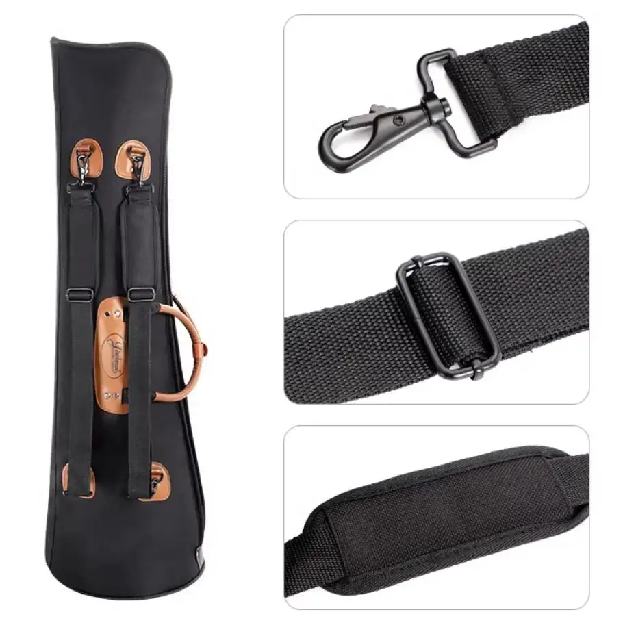 Waterproof Oxford Trombone Bag Double Shoulder Box Cover Brass Instrument Bag Portable Trombone Case Bb Trombone Bag Accessories