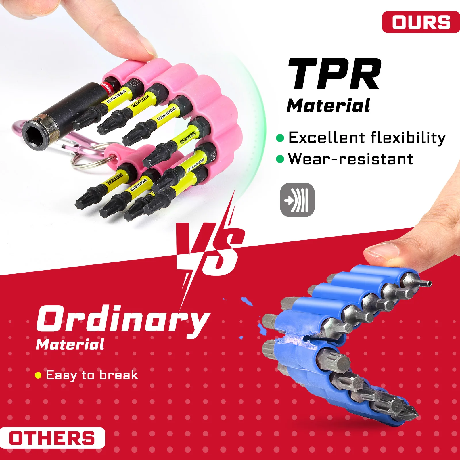 Geinxurn Impact Torx Screwdriver Bits Set, 2” T20 Magnetic S2 Steel Driver Bits and Bit Holder with Soft Hanging Strips