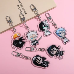 Anime BLEACH Kurosaki Ichigo Kuchiki Rukia Keychain Cosplay Accessories Backpack Pendant Badge Cartoon Christmas Gifts