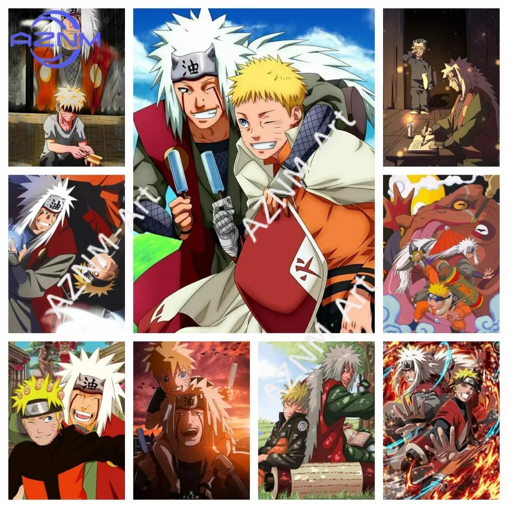 1 Stück Charaktere Naruto und Jiraiya Poster Wandkunst Wohnzimmer Schlafzimmer Raumdekoration Kindergeschenke
