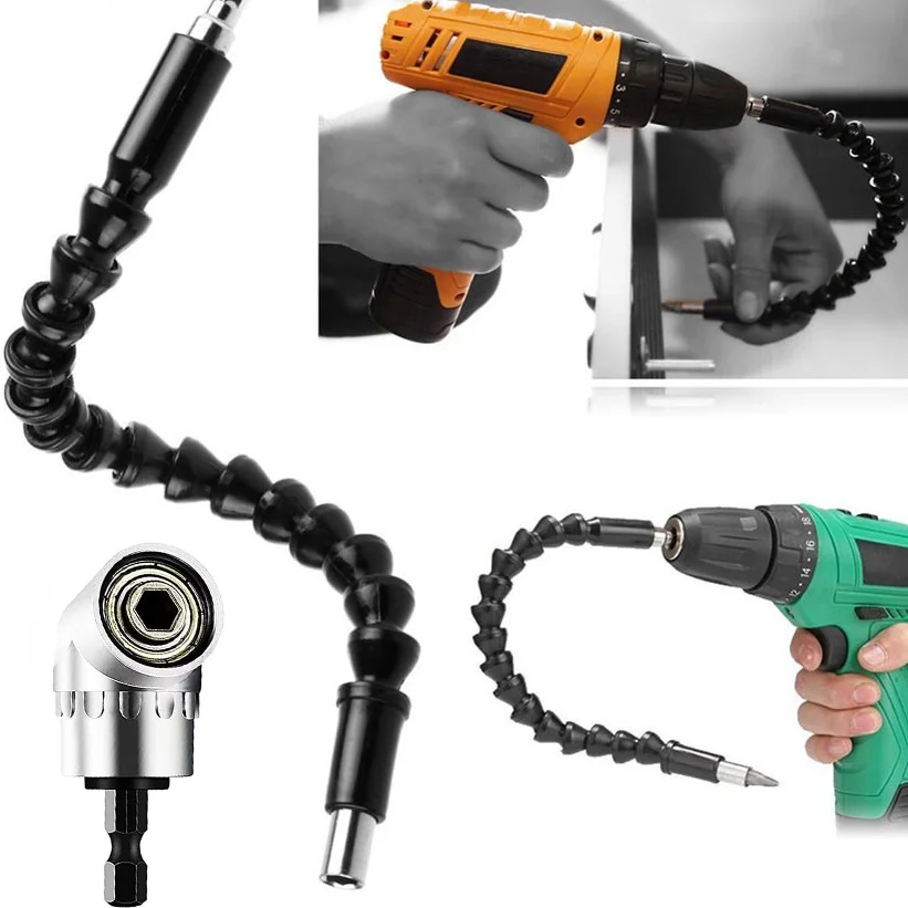 Angle Drill Attachment Screwdriver Adapter Flexible Shaft Soft Extension Holder Screw Driver Magnetic 1/4 Hex Bit Socket Chuck