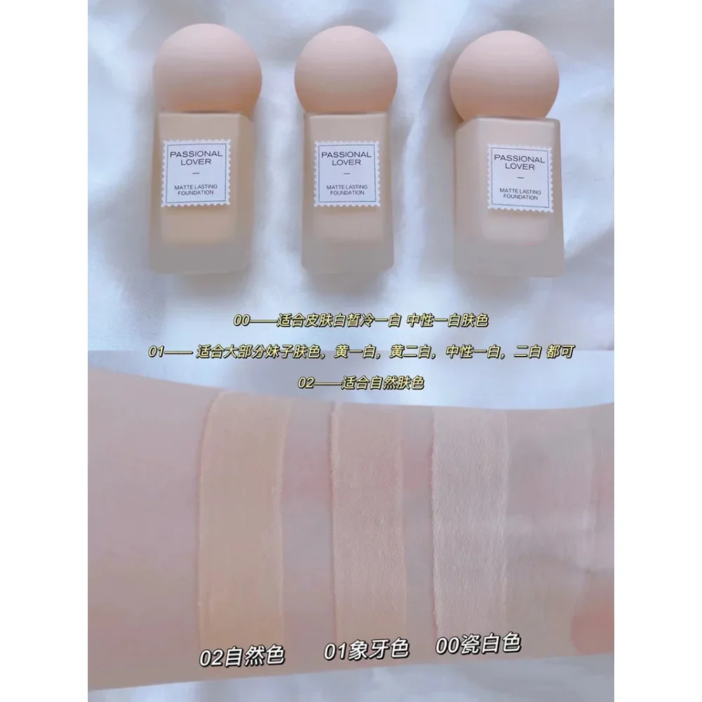 Podkład do makijażu dla namiętnych zakochanych, długotrwały matowy korektor kontrolujący wydzielanie sebum, wodoodporny, korekujący koloryt skóry, koreańskie produkty do makijażu dla kobiet.