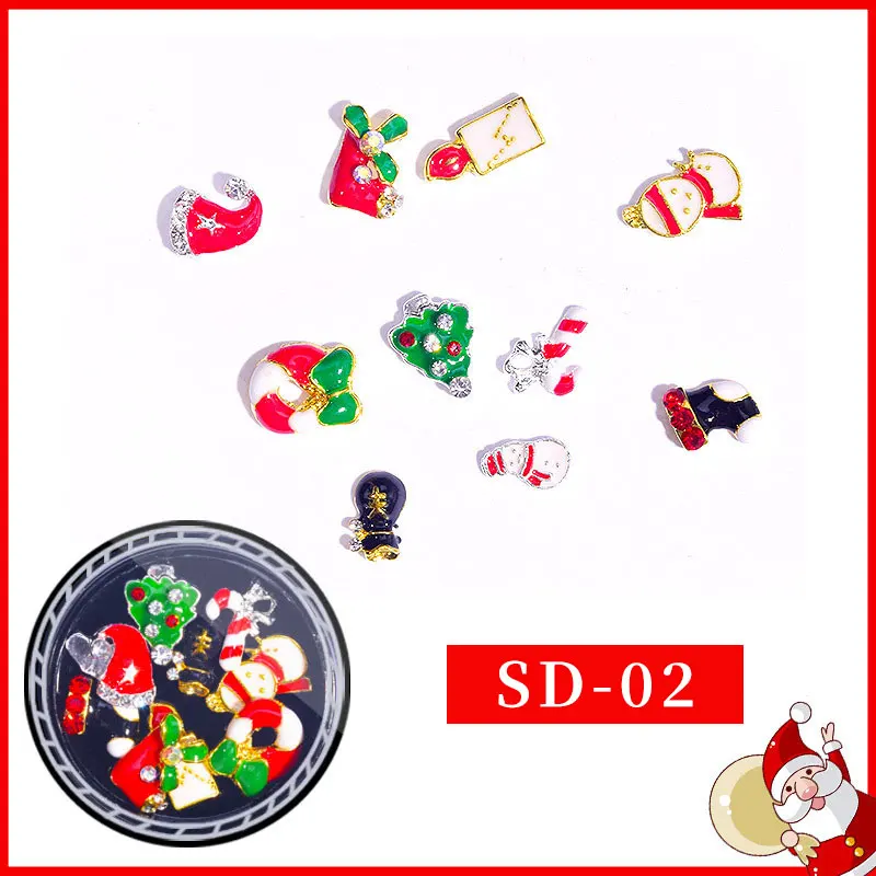 Nail Art-Accessoires pour ongles de Noël, perles de cristal biscuits, décoration de bricolage, outil de manucure transparent, document 3D, N64.bal inestone