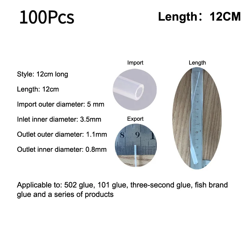 100Pcs 8/12CM Precision Glue Applicators For Crafts And Laboratory Dispensing Universal Dropper 502 Glue Extended Dotting Tube‘
