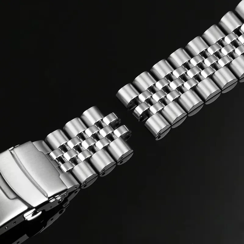 For Seiko Watch Strap Abalone Series Diving 22mm SRPE99K1 SRPC91J1/25J1 Folding Buckle Silvery Solid Stainless Steel Watchbands