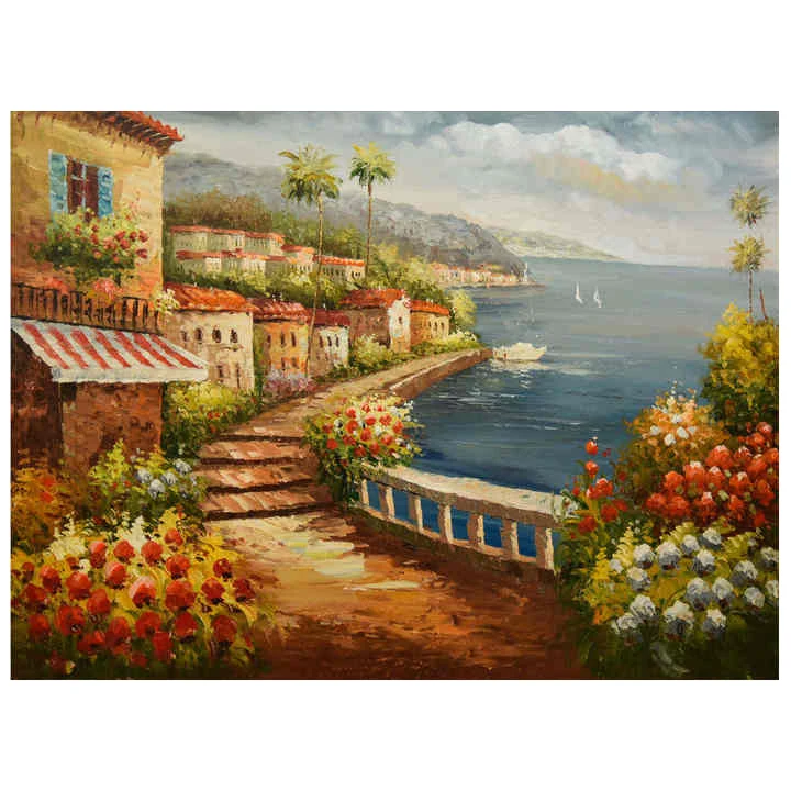 Handmade Beautiful Scenery Oil Painting on Canvas Art Supplies Drawing Seascape Oil Painting Scenery Art Oil Painting
