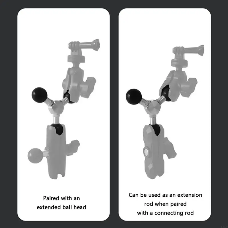 C90F 1INCH 25.4mm الكرة ثلاثية رأس الكرة المقود بديل ذراع التثبيت للتصوير الفوتوغرافي