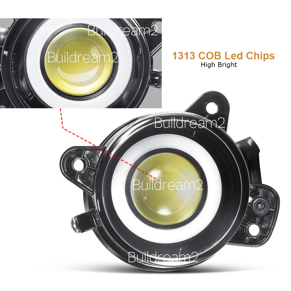 2 Pieces Fog Light Angel Eye DRL 30W 9006 Car LED Fog Daytime Running Lamp 3000LM For Volkswagen VW Gol (G5) 2008 2009 2010 2011