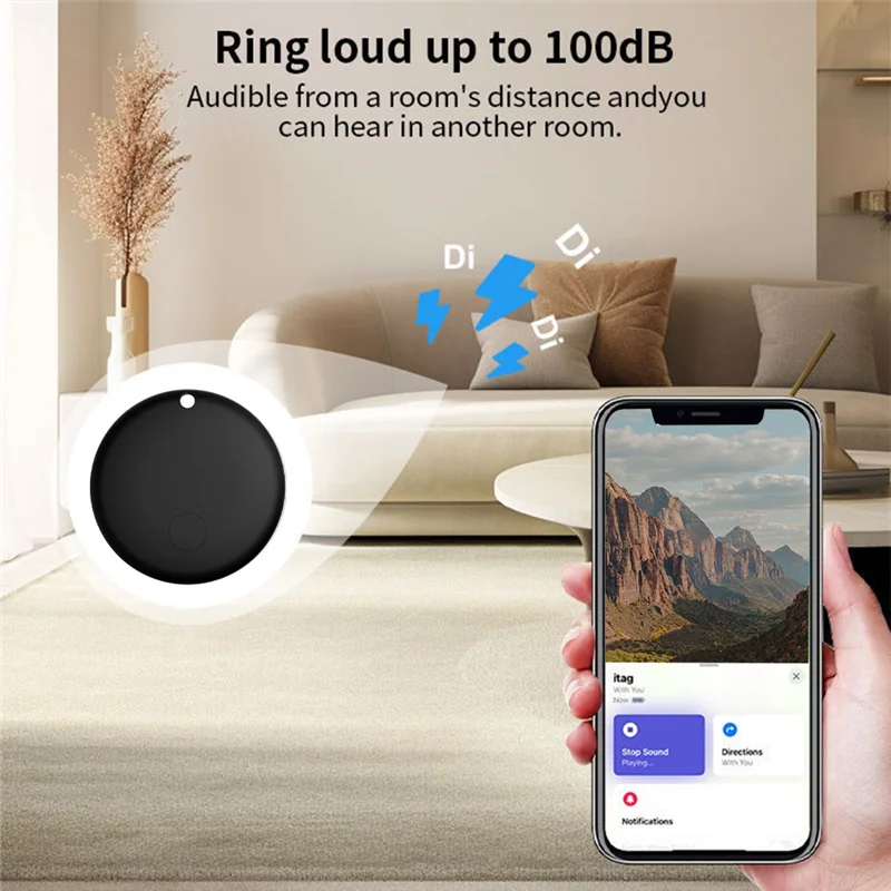 Bluetooth GPS Tracker Mini Device Bluetooth Kids Anti-Lost Smart Keychain Finder Locator Tag Alarm Reminder Work With Find My-[A