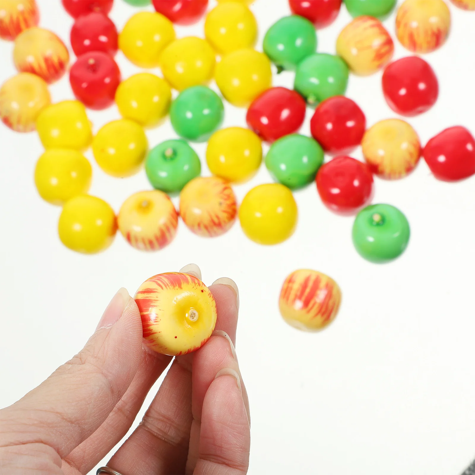 

FELTECHELECTR 60pcs Artificial Fruit Decor Fake Greenery Home Farmhouse Ornament Foam Model Household Furniture