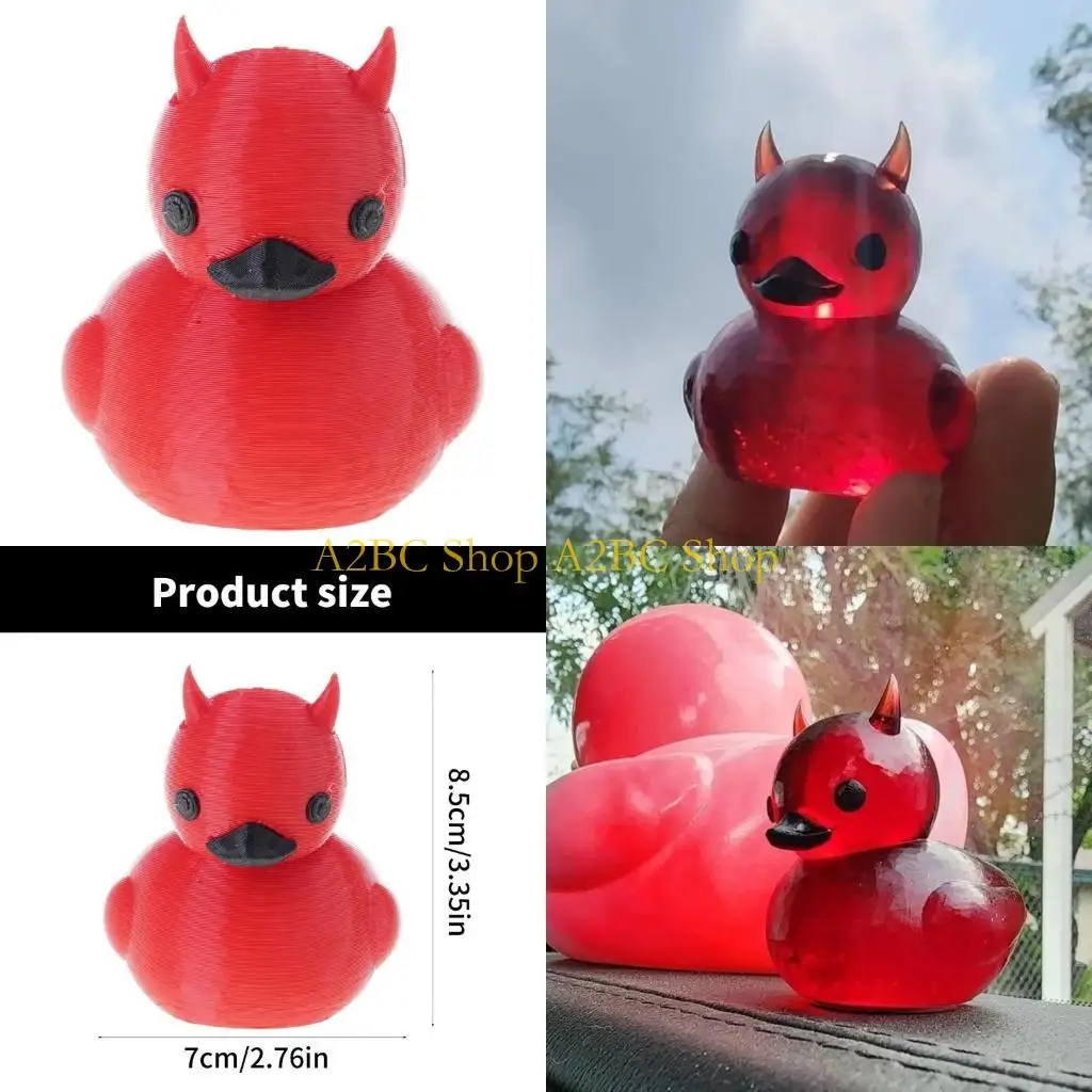 A2BC Resin Duck Sculpture Figurines Car Dashboard Office Desk Decoration Collectible