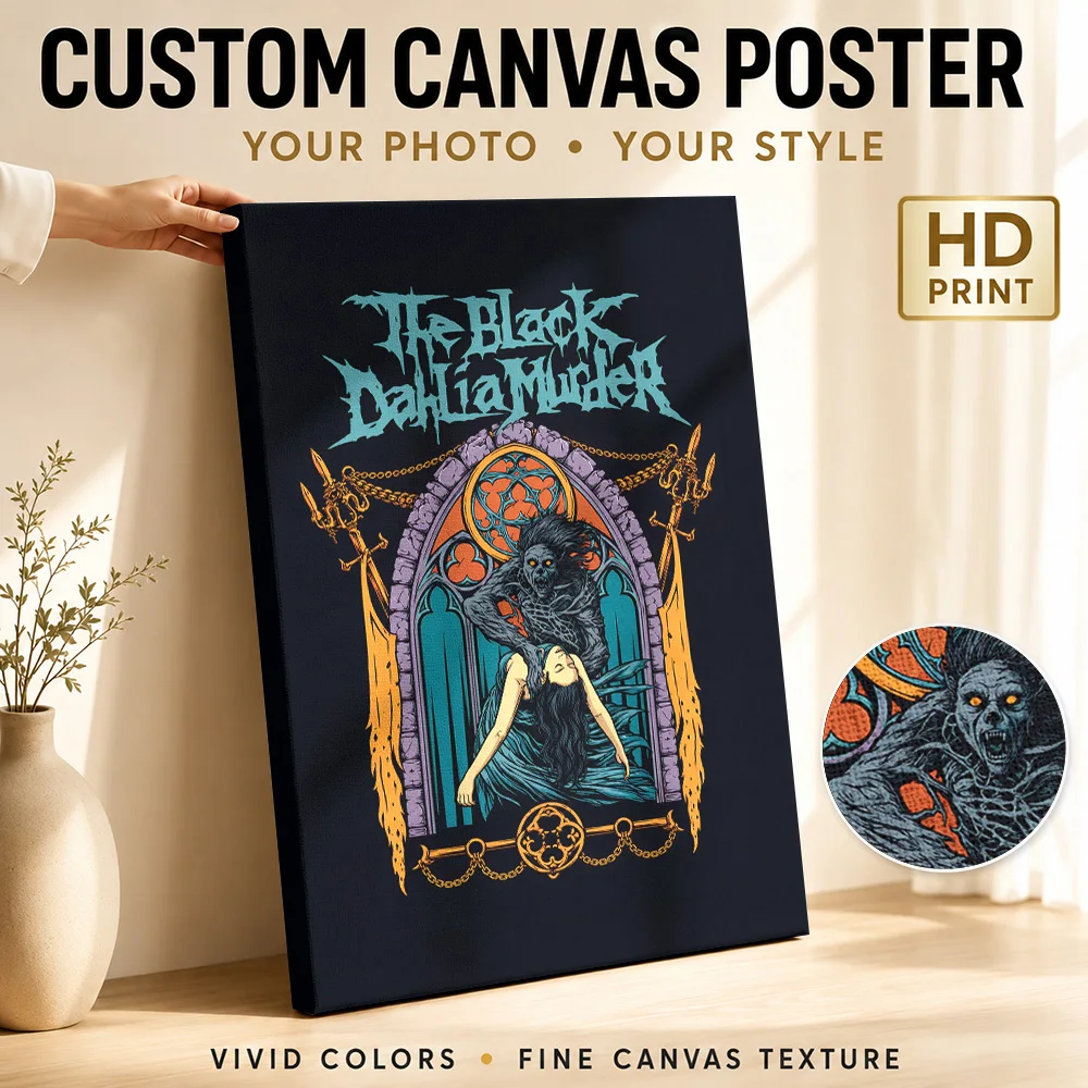 The Black Dahlia Murder Gothic Art Canvas Painting Poster Custom Gothic Horror Canvas Wall Art for Bedroom Decor Ready to Hang