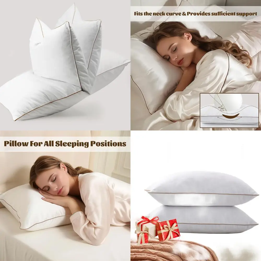 

Набор из 2 белых плюшевых подушек с наполнителем из искусственного гусиного пуха, квадратные, мягкие и дышащие, прочные, можно стирать в машине