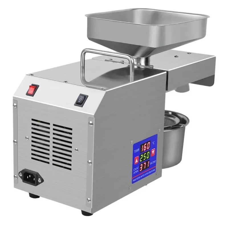 Actualización nueva prensa de aceite de 110V/220V 610W comercial de linaza maní mantequilla de sésamo prensa de aceite de acero inoxidable Control de temperatura aceite P