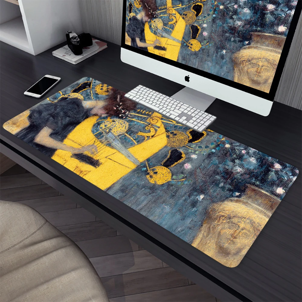 The Kiss Gustav Klimt Large Gaming Mouse Pad Computer Mousepad PC Gamer Laptop Mouse Mat Office Mausepad Keyboard Mat Desk Pad