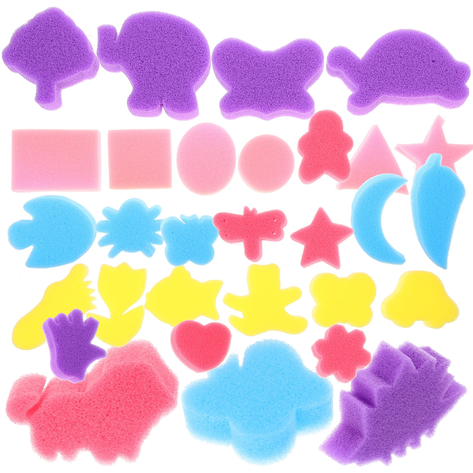 30 Pcs Sponge Tools Washable Kid Stamp DIY Painting Animal Stamps Shaped Children for