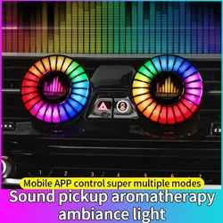Car Music Rhythm Light 256Colors Option App Control RGB LED Strip Sound Control Auto Music Lamp With Air outlet Fresheners