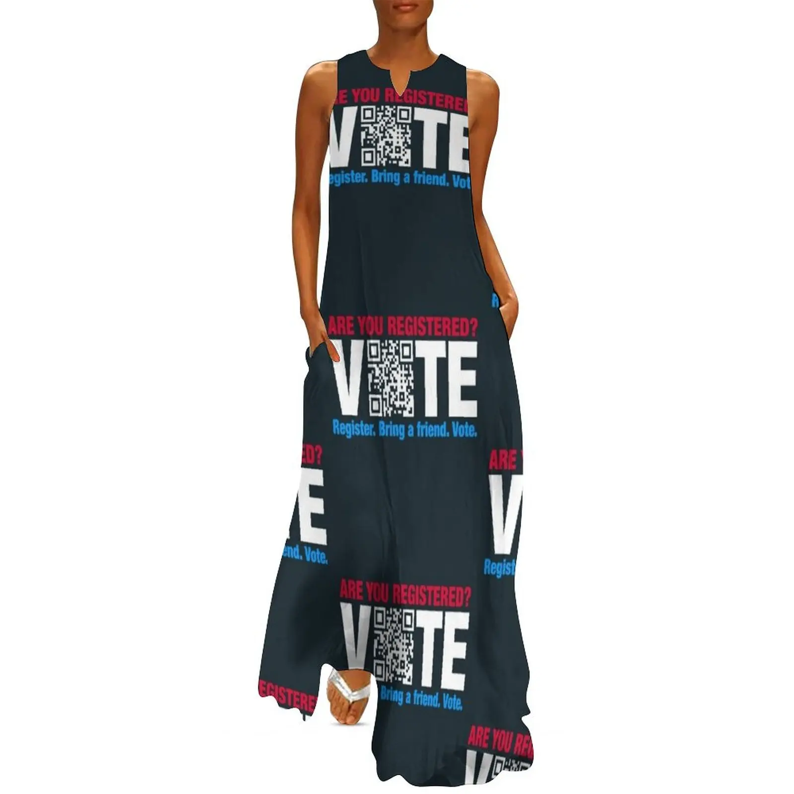 Vote QR Code Election Long Dress dress for woman Women's clothing sexy dress luxury