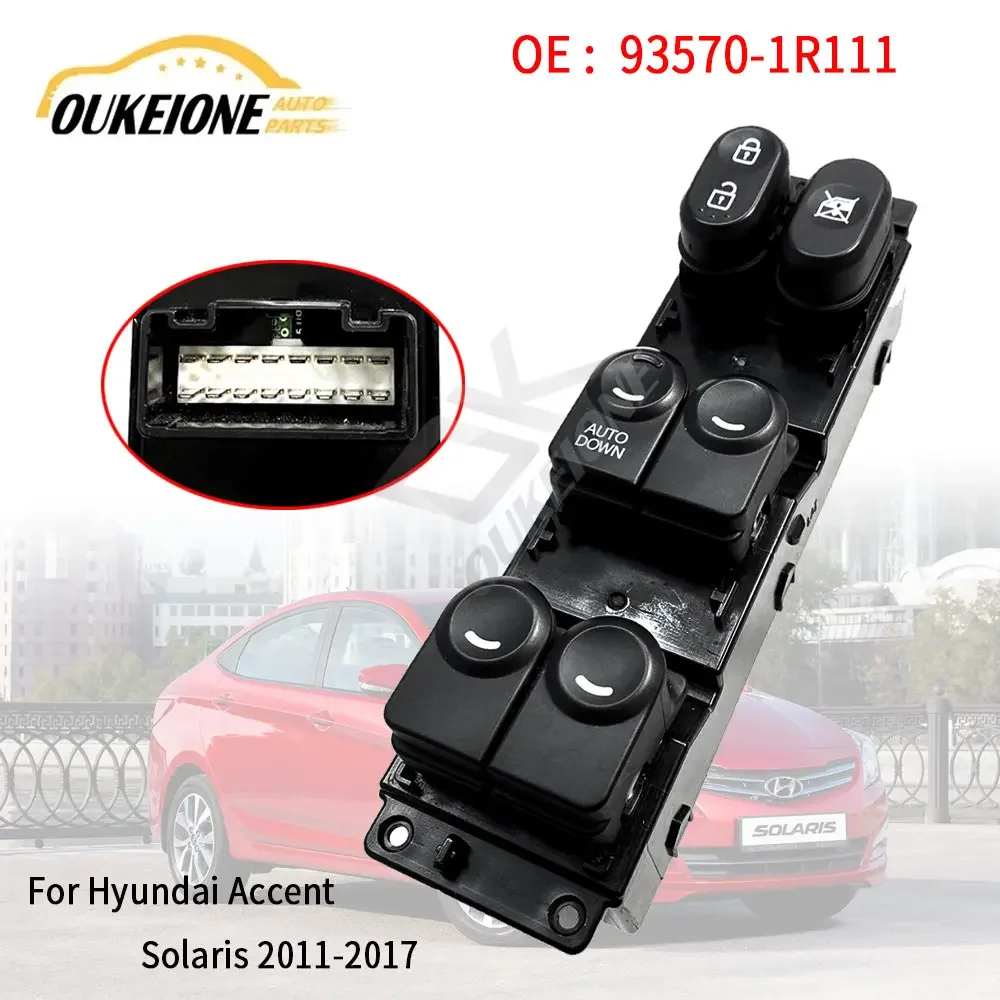 Accessori per Hyundai Accent Solaris 2011-2017 interruttore alzacristallo elettrico LHD regolatore di controllo del vetro muslimatexb