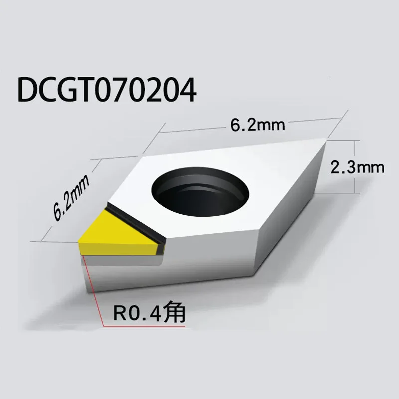 MCD DCGT070204  Insert Single Crystal Turning Tool High Hardness Diamond Cutter for Copper Aluminum to Achieve Mirror Effect