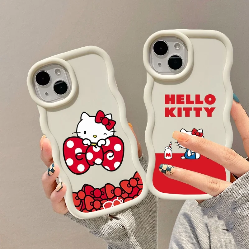 Bonito rosa olá kitty caso de telefone para xiaomi redmi 14c 13c 12c 10c 13 12 10 a3 a5 pro a1 a2 nota 9s 10s 8 9 10 pro capa macia