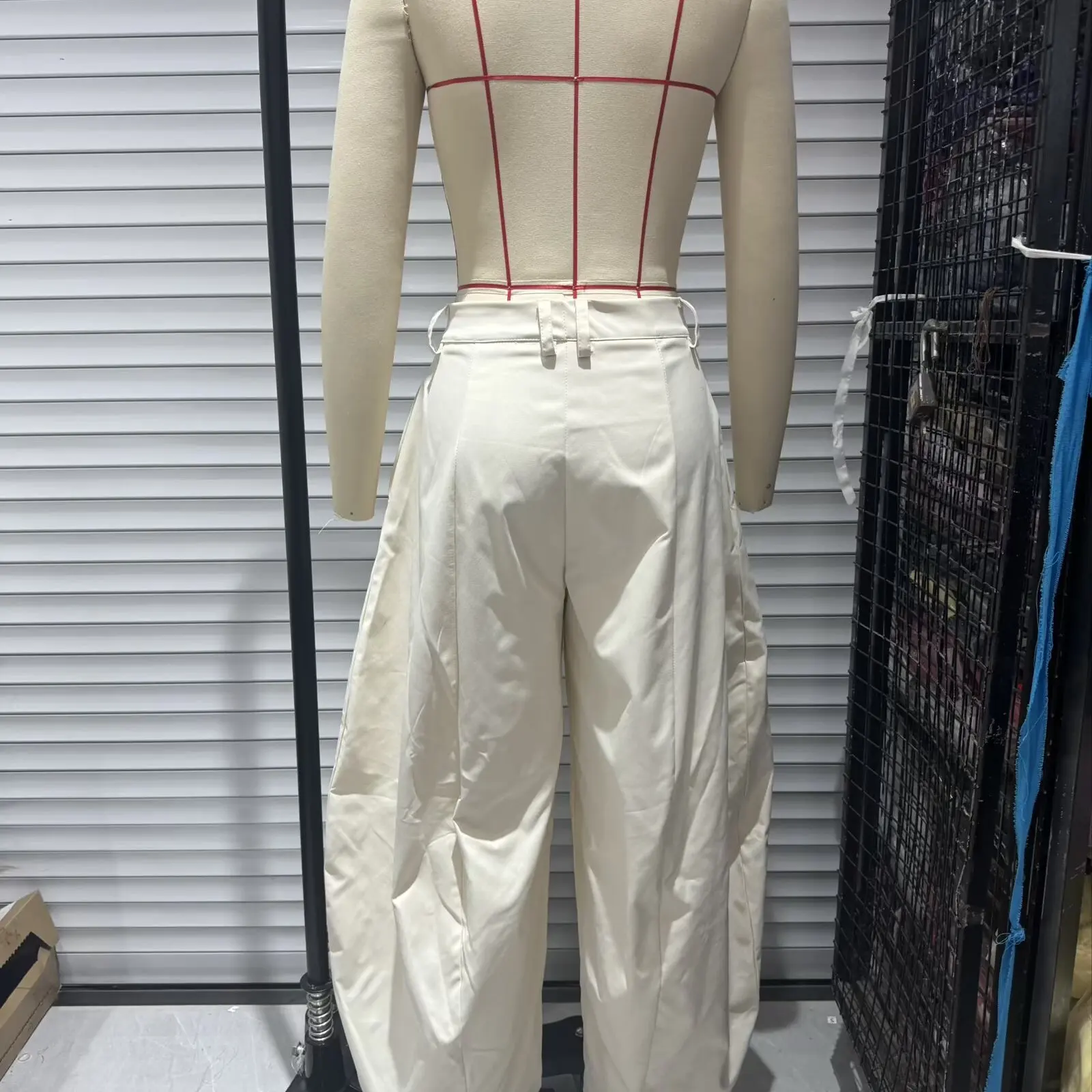Fashionable ZR Wind Women's High Waist Wide Leg Knife  Pants Pure Color Simple Style Commute Style Ladies Casual Trousers view 4