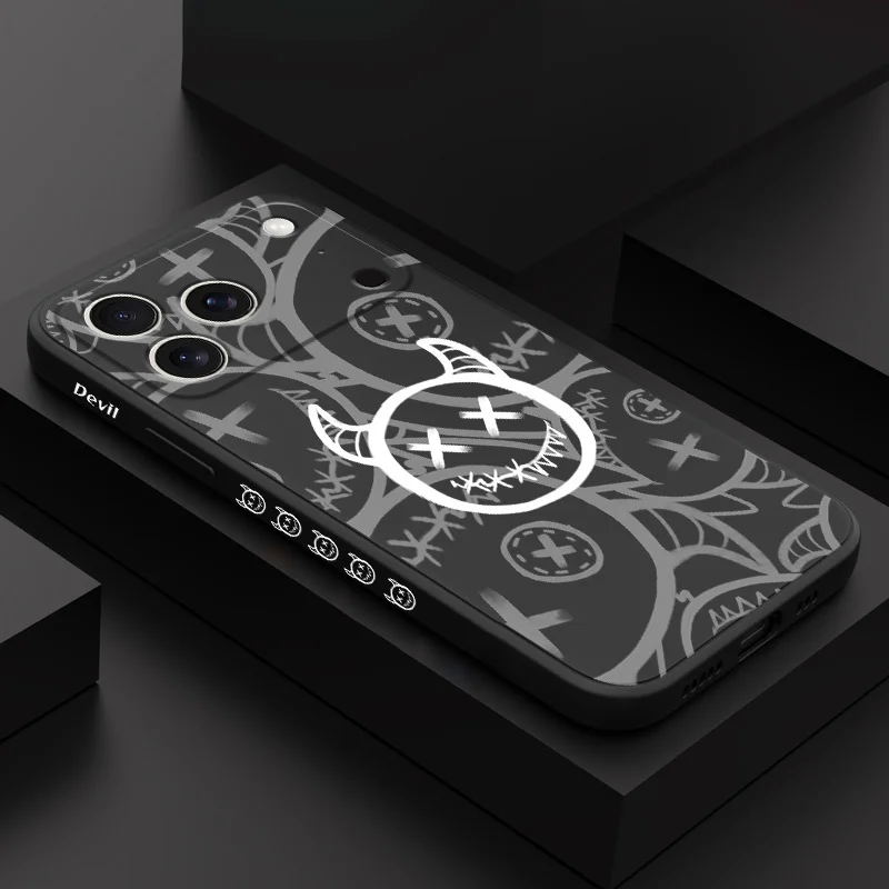 

Cool Devil Phone Case For iPhone 17 Air 16 16e 15 14 13 Pro Max Plus Mini Liquid Silicone Soft Cover