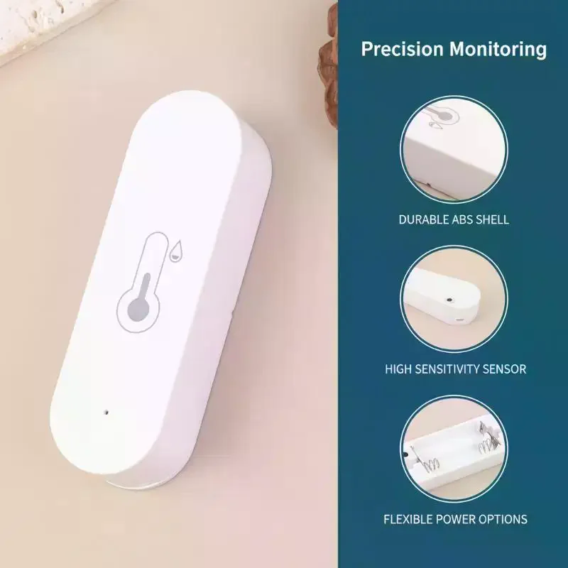 Indoor WiFi Temperature Humidity Sensor Compatible With Cozylife App Hygrometer Thermometer ±1°C ±5% RH Accuracy Smart Home Moni