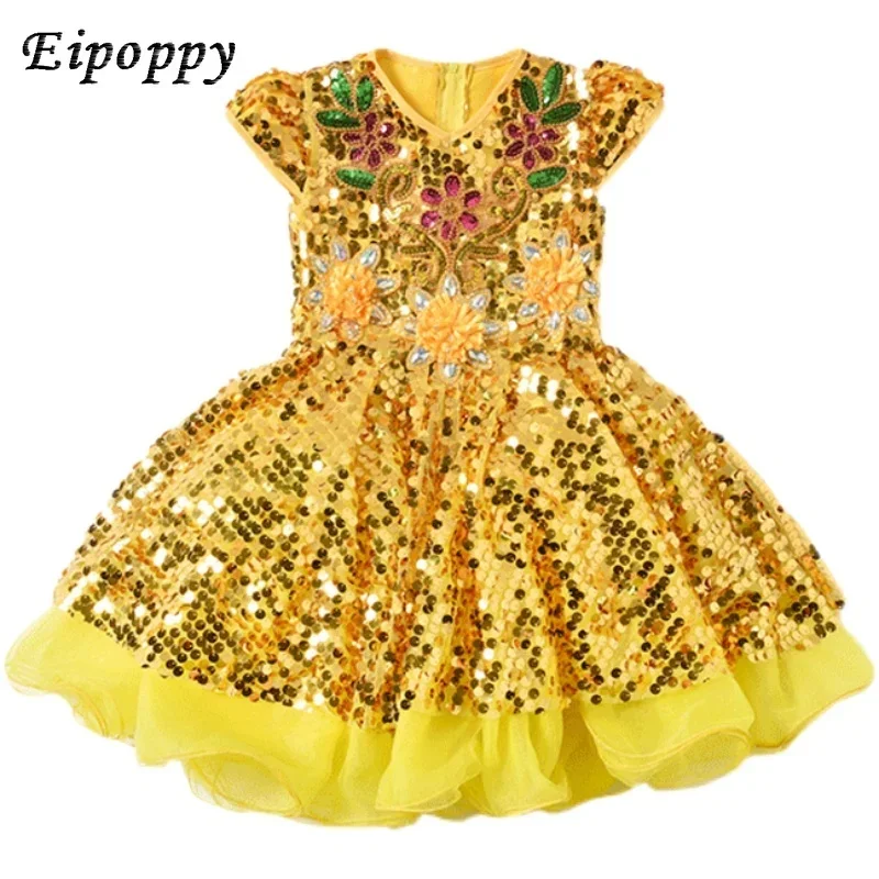 Pongsa Rock Pailletten Performance Kleid Prinzessin Rock