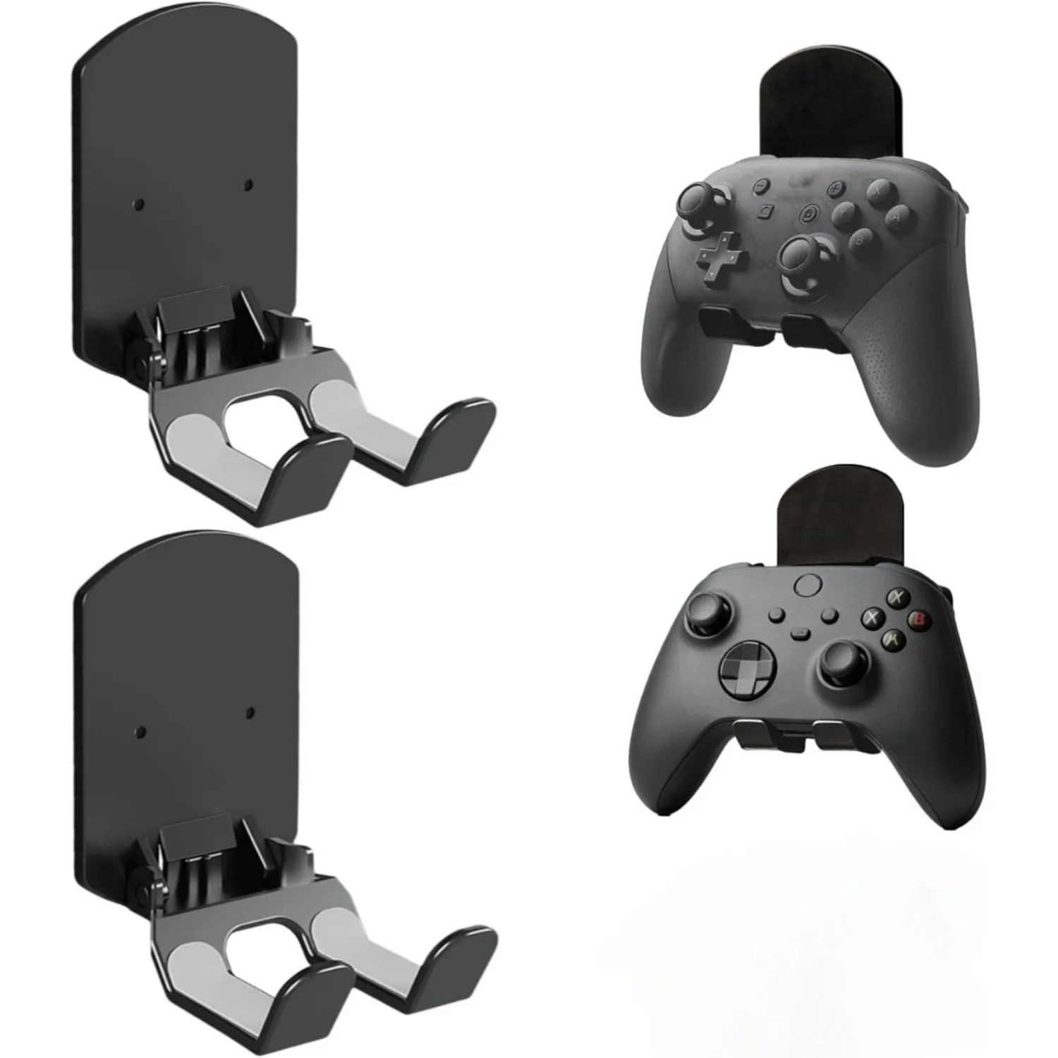 Wall Mount Holder Hook Game Controllers Organizer Tidy No Drill Installation Considerate Space-Saving Desk or Wall Organizer