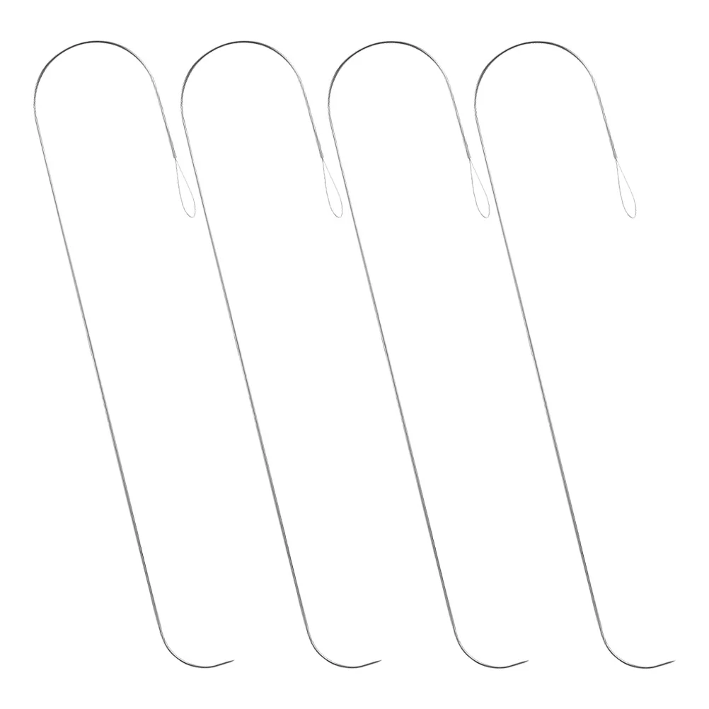 4 قطعة إبر خرز منحنية كبيرة للعين يمكنك صنعها بنفسك أداة خيط إبرة لصنع المجوهرات لقلادة السوار وغزل التطريز الحرفي