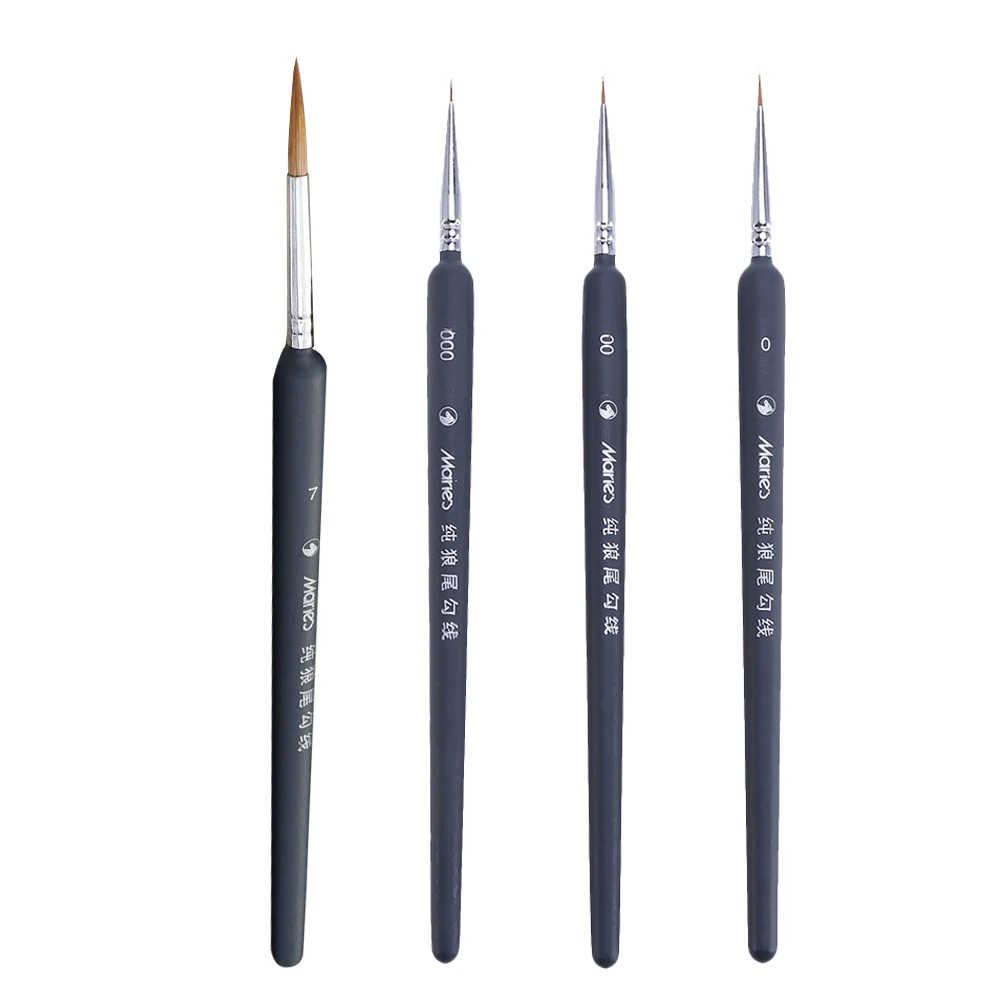 

4 Pcs Art Supplies Hook Pen Paint Brushes Detangling Bristle Miniature Detail