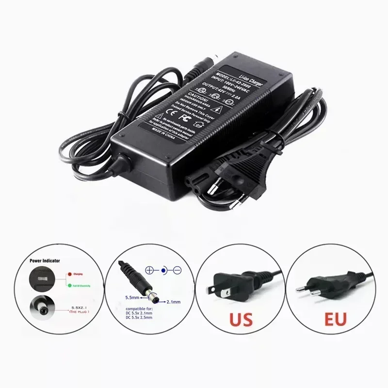 Batterie 10S4P120Ah 36V, 500W, 42V, 120000mAh, pour vélo électrique, avec BMS intégré et chargeur 42V