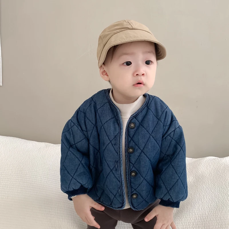 Children's coat, baby autumn and winter clothing, Korean version, children's clothing, baby denim coat, men's and women's baby t