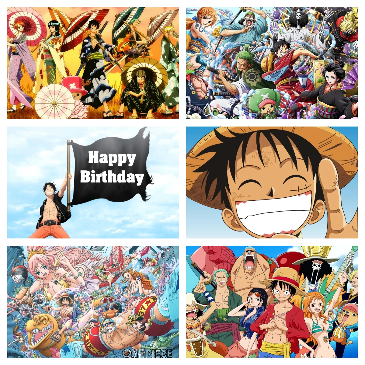 Bandai One Piece Nami Luffy Birthday Party Supplies Photo Backdrop Young Boy Baby Shower Props Banner Background For Photography